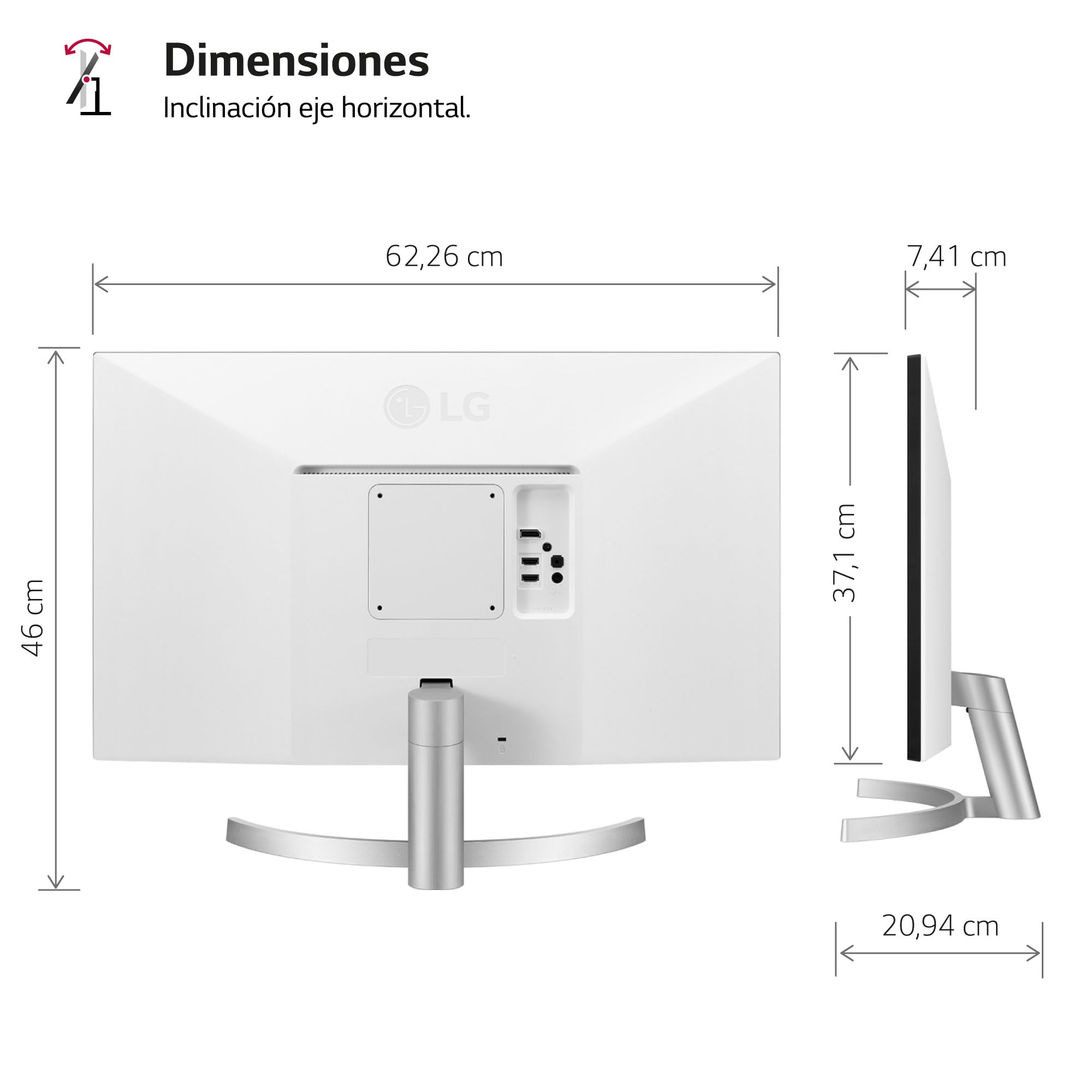 Monitor Profesional Polivalente LG UltraFine 27UL500P-W 27'/ 4K/ Blanco Monitor Profesional Polivalente LG UltraFine 27UL500P-W 27'/ 4K/ Blanco